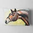 thumbnail image 2 of Designart Brown Horse Portrait Painting - Abstract Throw Pillow - 12x20, 2 of 5
