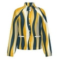 thumbnail image 5 of Jackets for Women Winter Coat Jackets Flannel Stand Collar Jacket(Abstract Wavy Yellow Navy Lines,Size:S-4XL), 5 of 7