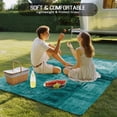 thumbnail image 4 of Teal Outdoor Rug 5x7 Ft - Reversible Patio Rug Outdoor Camping Rugs, Retro Oil Painting Modern Abstract Art Aesthetics Washable Indoor Outdoor Area Rugs, Non-Slip Outdoor Carpet Runner for Deck/Porch, 4 of 8