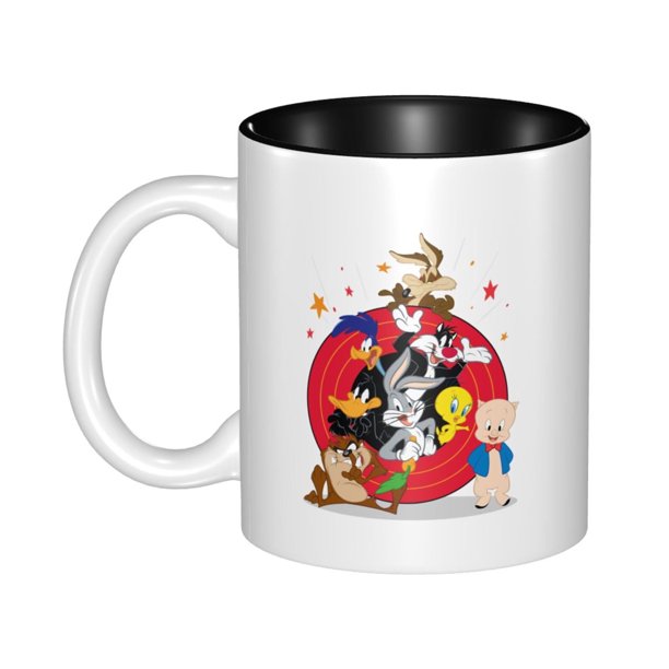 Taza de cerámica de Looney Tunes para hombres y mujeres, linda taza de café y agua para las vacaciones de Navidad, diseño único con asa para la oficina en casa, taza de café y té decorativa para