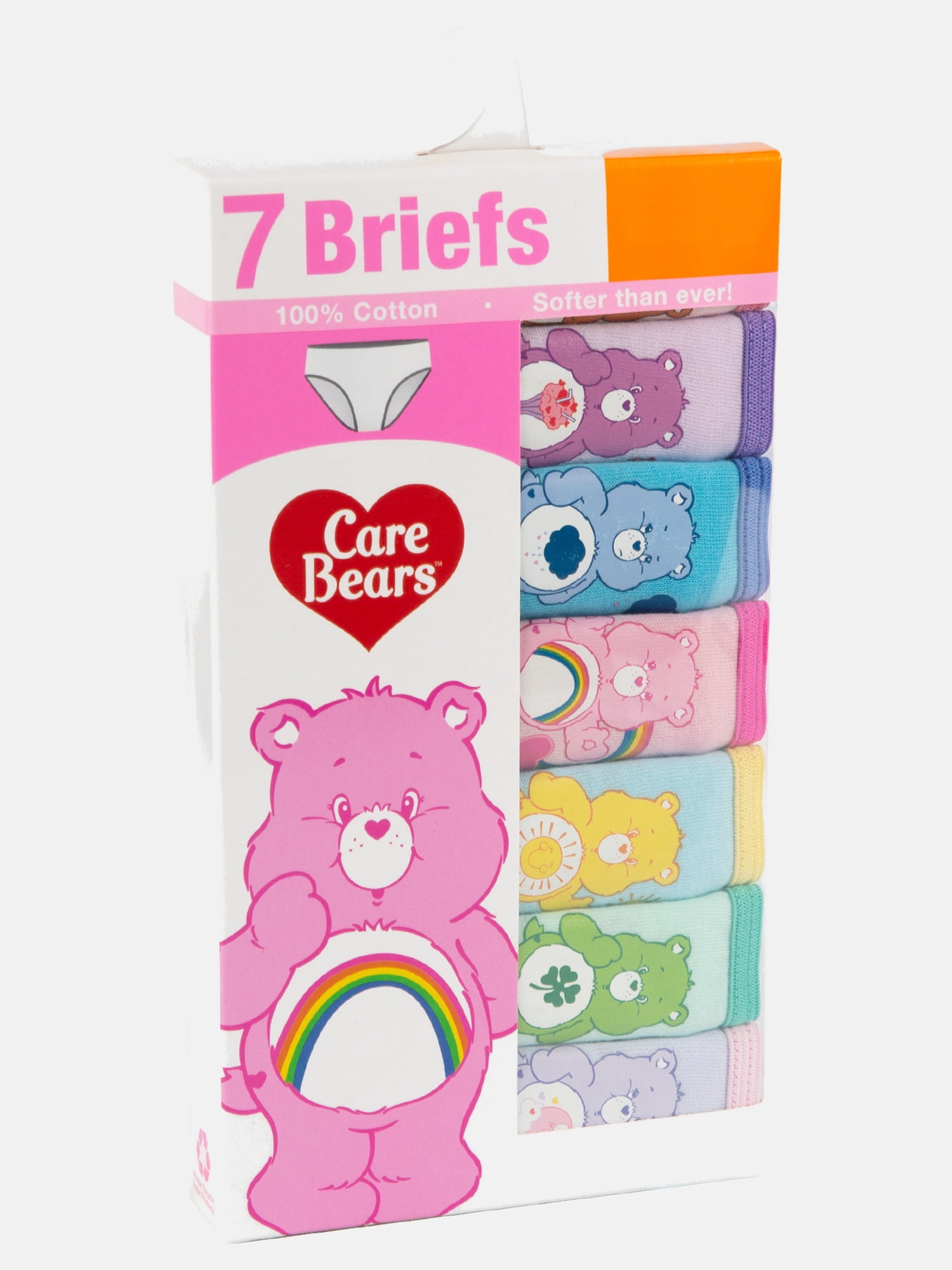 Care Bears Girls Cotton Brief Character Underwear, 7-Pack, Size 4-6