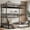 Black, variant on Harper & Bright Designs Triple Bunk Bed Twin over Twin over Full with Safety Guardrails, Metal Floor Bunk Bed Frame for Boys and Girls, Black