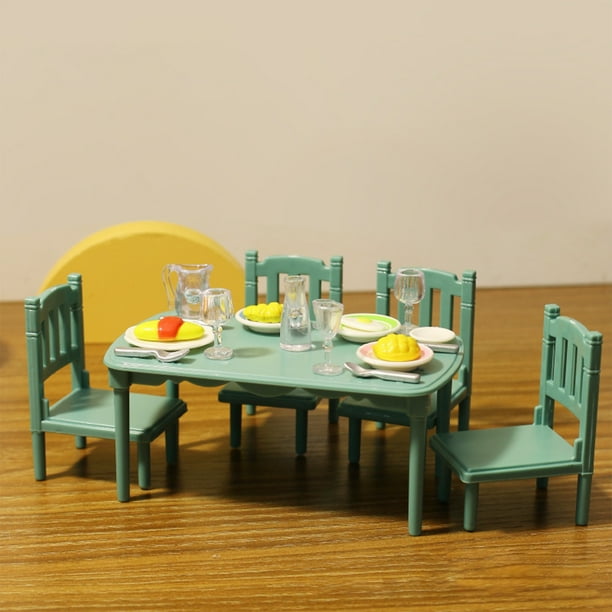 Muebles para Casa de muñecas Xihbxyly Juego de cocina Patio de juegos Refrigerante En miniatura
