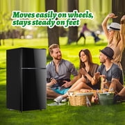 DEMULLER 2.3 Cu.ft Mini Refrigerators with Freezer Double Door Small Fridge for Room Black
