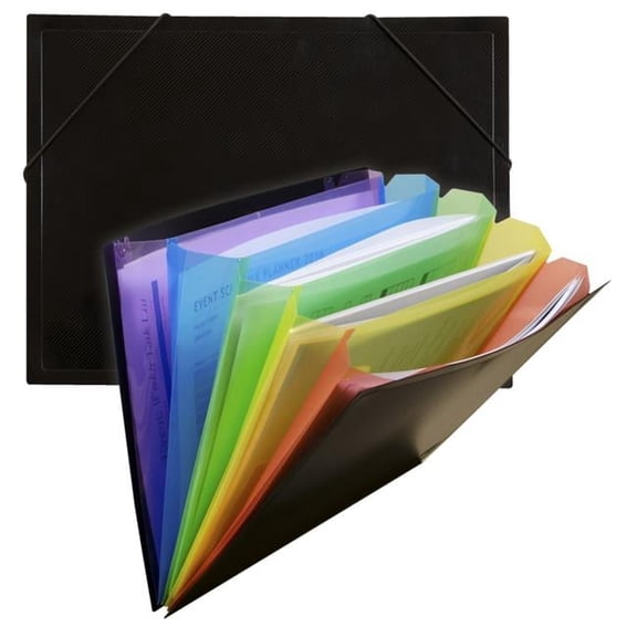 Poly Letter Document Sorter, Black & Multicolor - Each