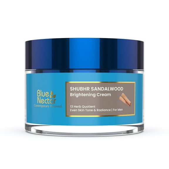 Blue Nectar Ayurvedic Face Cream for Skin with Turmeric and Aloe Vera (Men, 13 Herbs, 1.7 oz)