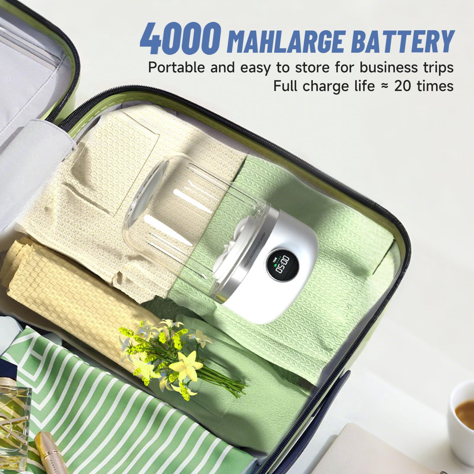 Portable Mini Washing Machine Small Travel Washing Machine 1.2L Suitable for Underwear, Panties, Socks