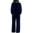 thumbnail image 4 of Clossjun Womens Velvet Sweat Suit 2 Pieces Casual Fashion Fall Outfits Long Sleeve Velour Top & Wide Leg Pant Lounge Sets for Work Out M, 4 of 5