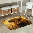 thumbnail image 7 of Picia Sunset Sunflower Cow A Pattern Flannel Doormat – 16x24 Inch Non-Slip Indoor Mat, Absorbent & Quick-Dry Rug for Entryway, Bathroom, Kitchen, and Bedroom, Machine Washable, 7 of 7