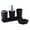 89-Black-home decor, variant on 5-Piece Bathroom Accessory Set with Soap Dispenser Toothbrush Holder and Tray, Plastic Material, Modern Style for Counter Organization, Includes Soap Dish and Cup