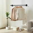 thumbnail image 2 of Urban Deco Industrial Pipe Clothes Rack,2 Set Multi-purpose Wall Mounted,Heavy Duty Detachable Hanging Clothes Rack for Closet Rod (Black,2 Base), 2 of 7