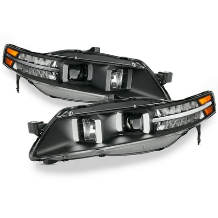 [Black] Fits 2007 2008 UA7 Acura TL LED Projector Headlights Headlamps
