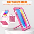 thumbnail image 6 of for iPad 10th Gen 2022 / iPad (A16) 11th Gen 2025 Case, TPU Hybrid Shockproof Protective PC Clear Back Case Cover with Pencil Holder / 360° Swivel Stand / Shoulder Strap for Kids - Rose, 6 of 16