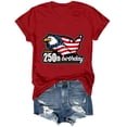 thumbnail image 5 of UngA Women's Patriotic 250Th Anniversary USA Shirt Faith Freedom 250 Years Womens Tshirt XL,Red, 5 of 8