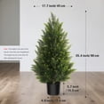 thumbnail image 3 of OLIVIVI Artificial Topiary Cedar Trees 3FT Tall 2 Set, Indoor Faux Pine Shrubs Plants, Realistic Fake Plants Outdoor Front Porch Decor, Artificial Bushes Cypress for Home Front Door Offices, 3 of 12