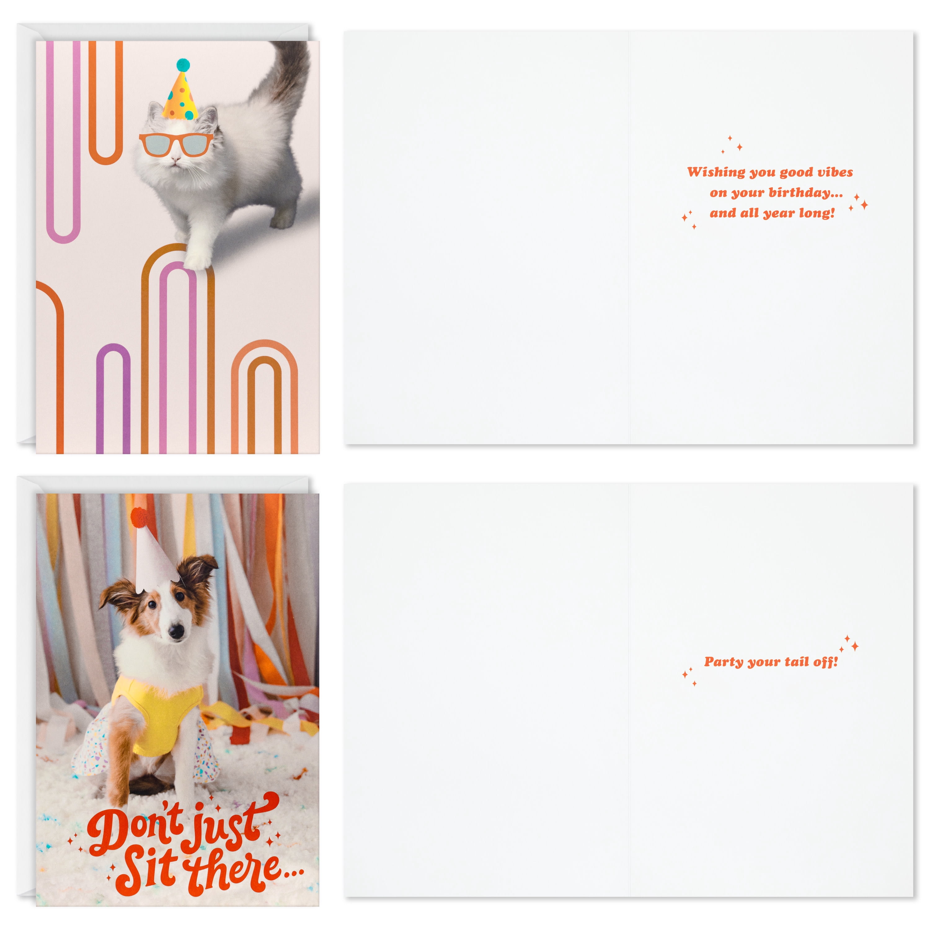 Hallmark Birthday Cards (Party Pets), 12 Count