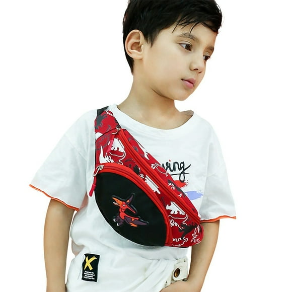 Kids Boys Girls Waist Bag, Stylish Cartoon Dinosaur Fanny Pack Crossbody Purse for Outdoor Activities