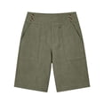 thumbnail image 4 of vigerkar High Waisted Shorts Women Cotton Button Detail Casual Shorts Vacation Short Pants with Pockets, Lightweight Classic Fit Summer Beach Travel (Dark Green, 3XL), 4 of 7