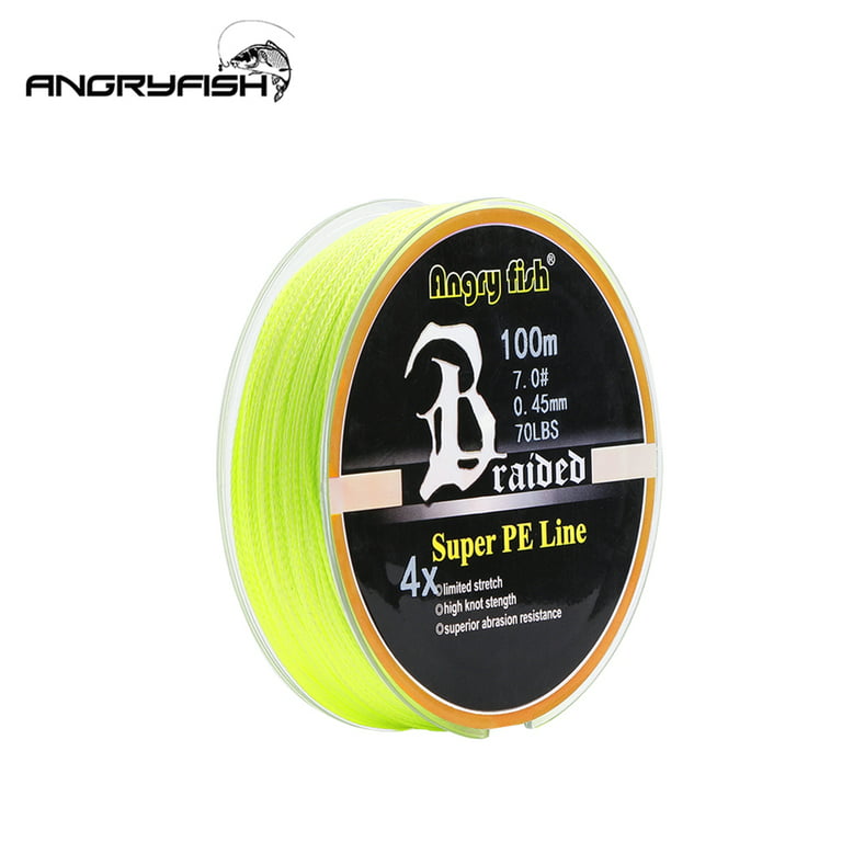Diominate PE Line 4 Strands Braided 100m/109yds Super Strong Fishing Line 10lb-80lb Yellow, Size: 1.5#: 0.20mm/25LB
