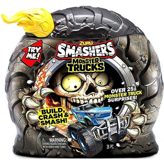 Smashers Monster Wheels Yellow Flame Mystery Pack (Over 25 Monster Trucks Surprises!)