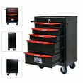thumbnail image 5 of POVANLI 5 Drawer Portable Tool Box With Wheels,20" Tool Chest With Key Locking Tool Boxes/Organizers Black&Red, 5 of 9