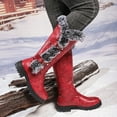 thumbnail image 5 of UngA Women Fashion Winter Boots Mid-Calf Warm Plush Lining Snow Boots for Women Red,Size 7.5, 5 of 7