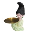 thumbnail image 3 of Adorno de niña antigua china moderna, decoración de almacenamiento, artesanía, estatua artística para con bandeja, 3 of 9