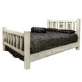 thumbnail image 3 of Homestead Collection Queen Bed w/ Laser Engraved Pine Tree Design, Clear Lacquer Finish, 3 of 7