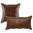 thumbnail image 3 of HomeRoots 522766 14 x 26 in. Brown Leather Zippered Pillow, 3 of 3