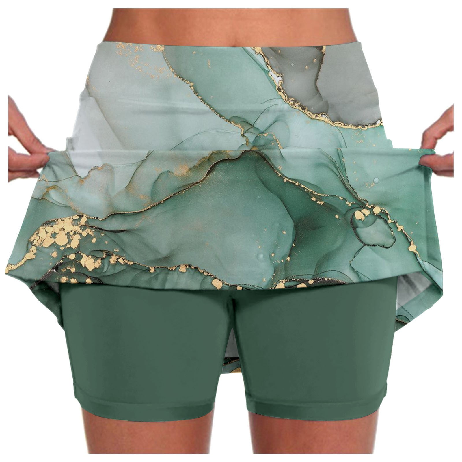 Womens Casual Prints Tennis Pocket Skirt Yoga Sport Active Skirt