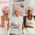 thumbnail image 4 of Premium Non Slip Satin Hair Bonnet for Men Women Curly Hair, Dreadlock Loc Cap Silk Double Layer Sleeping & Shower Wrap Soft Band With Tie,rose red, 4 of 5