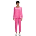 thumbnail image 4 of Time and Tru Women's Velour Top and Pants Set, 2-Piece, Sizes S-XXXL, 4 of 6