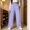 Sky Blue, variant on Njagoc3 Wide Leg Pants for Women | Drawstring Waist Checkered Trousers with Side Pockets | Relaxed Loose Fit for Fall Casual Daily Wear & Vacation Outings,Gray,S