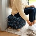 thumbnail image 5 of SCRAWLGOD Leopard Print Gray Blue Stretch Ottoman Slipcover Square Folding Storage Stool Ottoman Cover Breathable Footstool Covers Slipcover Chair Covers for Living Room, 5 of 7