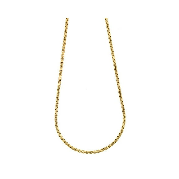 Auriga Fine Jewelry 18K Yellow Gold Polished 3.2 mm Solid Box Chain Necklace for Men 20"
