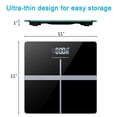 thumbnail image 3 of Bathroom Scale Digital – High-Precision 400 lb Capacity Smart Body Weight Scale for Adults, Black, Battery-Powered, 10.2 x 10.2 Inch, 3 of 8