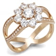 thumbnail image 5 of TS586 - Rose Gold 925 Sterling Silver Ring with AAA Grade CZ in Clear, 5 of 5