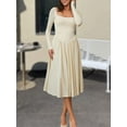 thumbnail image 6 of Women'S Spring and Autumn Fashion Square Neck Long Sleeve Casual A-Line Midi Dress  L, 6 of 8