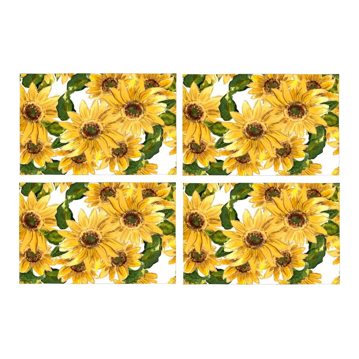 Yellow Flower Placemats Set of 6 Hand Drawn Watercolor Sunflowers Non Slip Placemat 12x18 inch Floral Table Mats for Kitchen Dinning Room Yellow Flower Placemats Set of 6 Hand Drawn Watercolor Sunflowers Non Slip Placemat 12x18 inch Floral Table Mats for Kitchen Dinning Room