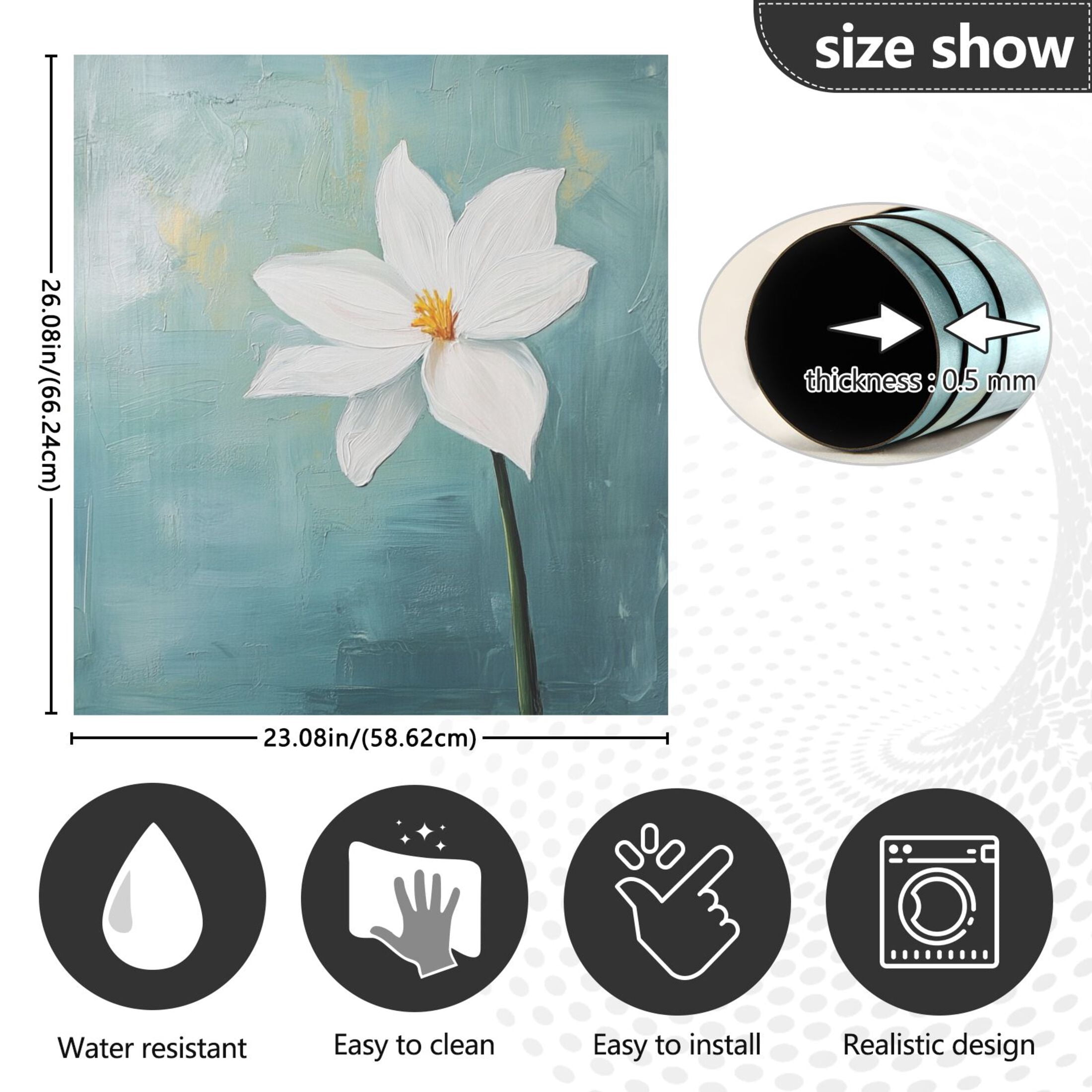 Dishwasher Magnetic Sticker 23x26 Inch Refrigerator Magnetic Sticker Washing Machine Magnetic Sticker Kitchen Panel Magnetic Sticker Home Decor Super Cool Big Flowers