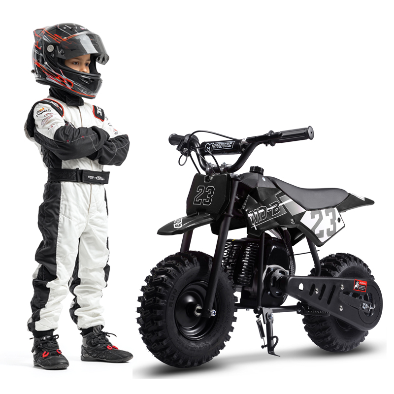 SAY YEAH Mini Bike,Kids Supermoto 50cc Dirt Bike with 13" Knobby Tires & 25MPH Top Speed,Ages 8+,38*27*22in,Black