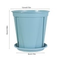thumbnail image 3 of Plastic Plant Pots with Saucers, Indoor Outdoor Flower Pots with Drainage Holes for Herbs Succulents, Modern Decorative Garden Planter(Blue), 3 of 7