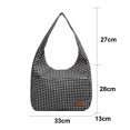 thumbnail image 2 of Bolso de hombro elegante de gran capacidad, bolso de mano para desplazamientos de clase de nicho a cuadros, 2 of 5