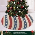 thumbnail image 6 of FMSHPON 4th of July Patriotic American StarsStripes 4th of July Xmas Christmas Tree Skirt Stand Mat for Holiday Party Decoration Indoor Outdoor 48 inches, 6 of 6