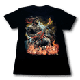 thumbnail image 5 of Skull with Electric Guitar and Flames Glow in the Dark HD Hot Rock T-Shirt, 5 of 5