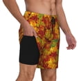 thumbnail image 2 of Naloa Vintage maple leaf autumn Print Men Swim Trunks with Compression Liner ,Board Shorts,Men's Swim Shorts with Drawstring and Elastic Waistband-XX-Large, 2 of 6