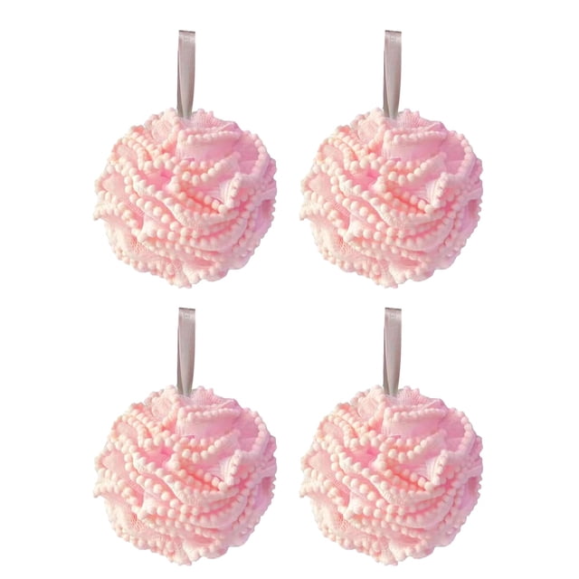 Esponja exfoliante familiar tejida para ducha, bolsa de esponja para ducha, cepillo de red, esponja para bañera, bola para fregar, cara, cuerpo, orinal, espuma rica, 4 Uds.