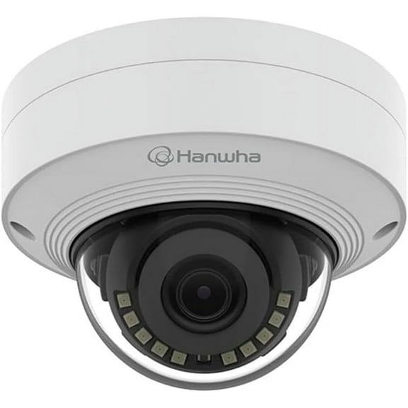 Hanwha QNV-C9011R Q-Series 4K 8MP Vandal Dome POE IP Camera Outdoor, NDAA Compliant, 3mm Fixed Lens 108° Wide View Angle, AI Detection, White, Compatible with Hanwha Wisenet Security IP Camera System