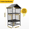 thumbnail image 5 of Garvee Large Bird Cage for Parrots & Parakeets - Extra Wide 60 Rolling Parakeet Cage, Flight Cage with 4 Metal Feeders, Wood Perches & Storage Shelf | Indoor/Outdoor Use for Breeders, 5 of 5