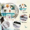 thumbnail image 2 of Plam Tree Beach Shower Curtain Ocean Sea Turtle Shower Curtain for Bathroom 72x72 Inch Waterproof Fabric Bathroom Curtain with 12 Hooks Coastal Starfish Bath Curtain Bathtub Decor, 2 of 6